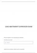 LEAD ABATEMENT SUPERVISOR QUESTIONS & ANSWERS 2025 &lpar;A&plus; GRADED 100&percnt; SOLVED
