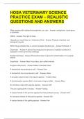 HOSA VETERINARY SCIENCE PRACTICE EXAM &ndash; REALISTIC QUESTIONS AND ANSWERS  