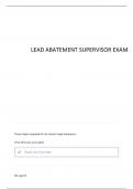 LEAD ABATEMENT COMPLETE QUESTIONS AND CORRECT DETAILED ANSWERS