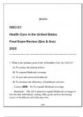 HSC121 HC in the US &lpar;EU&rpar; Final Exam Review 2025 &lpar;Qns & Ans&rpar;