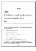 HSC305 Critical Issues in HCM &lpar;EU&rpar; Final Exam Review 2025 &lpar;Qns & Ans