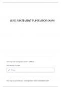 LEAD ABATEMENT STATE TEST SUPERVISOR QUESTIONS & ANSWERS 2025 