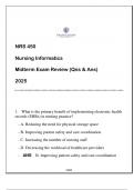 NR 450 Nursing Informatics &lpar;GCU&rpar; Midterm Exam Review 2025 &lpar;Qns & Ans