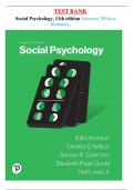 TEST BANK Social Psychology&comma; 11th edition Aronson&comma; Wilson&comma; Sommers&comma;