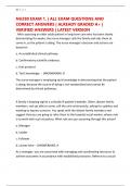 NU280 EXAM 1&comma; &vert; ALL EXAM QUESTIONS AND CORRECT ANSWERS &vert; ALREADY GRADED A&plus; &vert; VERIFIED ANSWERS &vert; LATEST VERSION