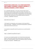 NU280 FINAL EXAM 2025 &vert; ALL EXAM QUESTIONS AND CORRECT ANSWERS &vert; ALREADY GRADED A&plus; &vert; VERIFIED ANSWERS &vert; LATEST VERSION