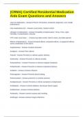 &lpar;CRMA&rpar; Certified Residential Medication Aide Exam Questions and Answers