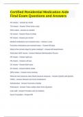 Certified Residential Medication Aide Final Exam Questions and Answers