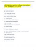 CRMA Abbreviations Exam Questions with Complete Solutions