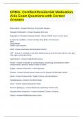 CRMA- Certified Residential Medication Aide Exam Questions with Correct Answers