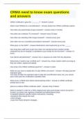 CRMA need to know exam questions and answers