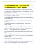 CRMA Recert Exam Questions with Verified Answers Latest Update