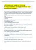 CRMA Study Guide 1- Roles & Responsibilities Exam Questions with Complete Answers