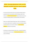 NPSG- Nursing Questions with correct detailed verified answers latest update 2025