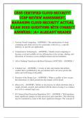 C838 Certified Cloud Security-  CCSP Review Assessment&comma;  Managing Cloud Security ACTUAL  EXAM 2025 QUESTIONS WITH CORRECT  ANSWERS&vert;&vert;A&plus; ALREADY GRADED 