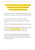 Summary CDR RD Exam Questions with Complete verified correct detailed Answers latest updated 2025