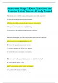 Instrument Stage 3 Exam Questions and Answers Latest Version Already Passed