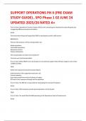 SUPPORT OPERATIONS PH II &lpar;PRE EXAM STUDY GUIDE&rpar; &comma; SPO Phase 1 02 JUNE 24 UPDATED 2025&sol;26 RATED A&plus;
