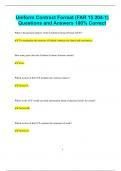 Uniform Contract Format &lpar;FAR 15&period;204-1&rpar; Questions and Answers 100&percnt; Correct