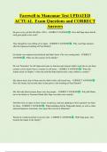 Farewell to Manzanar Test UPDATED   ACTUAL  Exam Questions and CORRECT  Answers 