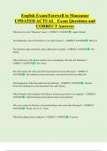 English Exam&sol;Farewell to Manzanar  UPDATED ACTUAL   Exam Questions and  CORRECT Answers 