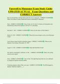 Farewell to Manzanar Exam Study Guide  UPDATED ACTUAL   Exam Questions and  CORRECT Answers 