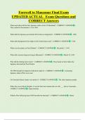 Farewell to Manzanar Final Exam  UPDATED ACTUAL   Exam Questions and  CORRECT Answers 