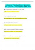 Helicopter Pilot Oral Exam Questions and Answers Latest Version 100&percnt; Pass