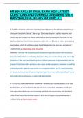 NR 509 APEA 3P FINAL EXAM 2025 LATEST QUESTIONS AND CORRECT ANSWERS WITH RATIONALES ALREADY GRADED A&plus;&period;