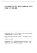 PHARMACOLOGY HESI RN EXAM WITH FULL COVERAGE