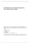 PHARMACOLOGY HESI EXAM WITH FULL PACK SOLUTIONS