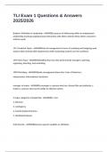 TLI Exam 1 Questions & Answers 2025&sol;2026