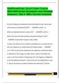 WallStreetPrep&colon; Excel Crash Course  2024&sol;2025 Exam Questions and Detailed  Answers &vert; Get it 100&percnt; Correct Answers 