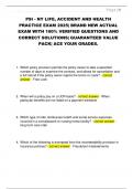 PSI - NY LIFE&comma; ACCIDENT AND HEALTH  PRACTICE EXAM 2025&vert; BRAND NEW ACTUAL  EXAM WITH 100&percnt; VERIFIED QUESTIONS AND  CORRECT SOLUTIONS&vert; GUARANTEED VALUE  PACK&vert; ACE YOUR GRADES&period; 