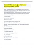 Maine CRMA Exam Questions and Answers Latest Update