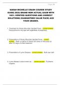 SARAH MICHELLE CRASH COURSE STUDY  GUIDE 2025&vert; BRAND NEW ACTUAL EXAM WITH  100&percnt; VERIFIED QUESTIONS AND CORRECT  SOLUTIONS&vert; GUARANTEED VALUE PACK&vert; ACE  YOUR GRADES&period;