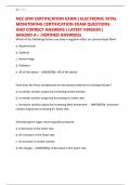 NCC EFM CERTIFICATION EXAM &vert; ELECTRONIC FETAL MONITORING CERTIFICATION EXAM QUESTIONS AND CORRECT ANSWERS &vert; LATEST VERSION &vert; GRADED A&plus; &lpar;VERIFIED ANSWERS&rpar;