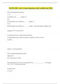 MATH 1280 - Unit 1 Exam&sol; Questions with Certified Ans&sol; 2025&period;