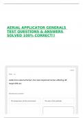 AERIAL APPLICATOR GENERALS TEST QUESTIONS & ANSWERS SOLVED 100&percnt; CORRECT&excl;&excl;