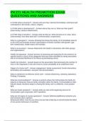 PN 271 HEALTH PROMOTION EXAM QUESTIONS AND ANSWERS