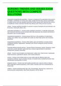 NURSING TRENDS AND ISSUES EXAM QUESTIONS WITH COMPETE SOLUTIONS