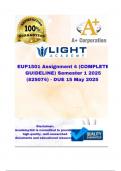 EUP1501 Assignment 4 &lpar;COMPLETE ANSWERS&rpar; Semester 1 2025 - DUE 15 May 2025&semi; 100&percnt; correct solutions and explanations