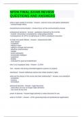NFDN FINAL EXAM REVIEW QUESTIONS AND ANSWERS