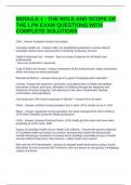 MODULE 1 - THE ROLE AND SCOPE OF THE LPN EXAM QUESTIONS WITH COMPLETE SOLUTIONS