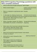 WGU D570 Cognitive Psychology questions with 100&percnt; complete solutions