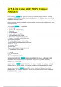 CFA ESG Exam With 100&percnt; Correct Answers