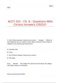 ACCT 321 - Ch&period; 6 - Questions With Correct Answers &lpar;2025&rpar;&excl;&excl;