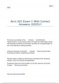 Acct 321 Exam 1 With Correct Answers &lpar;2025&rpar;&excl;&excl;