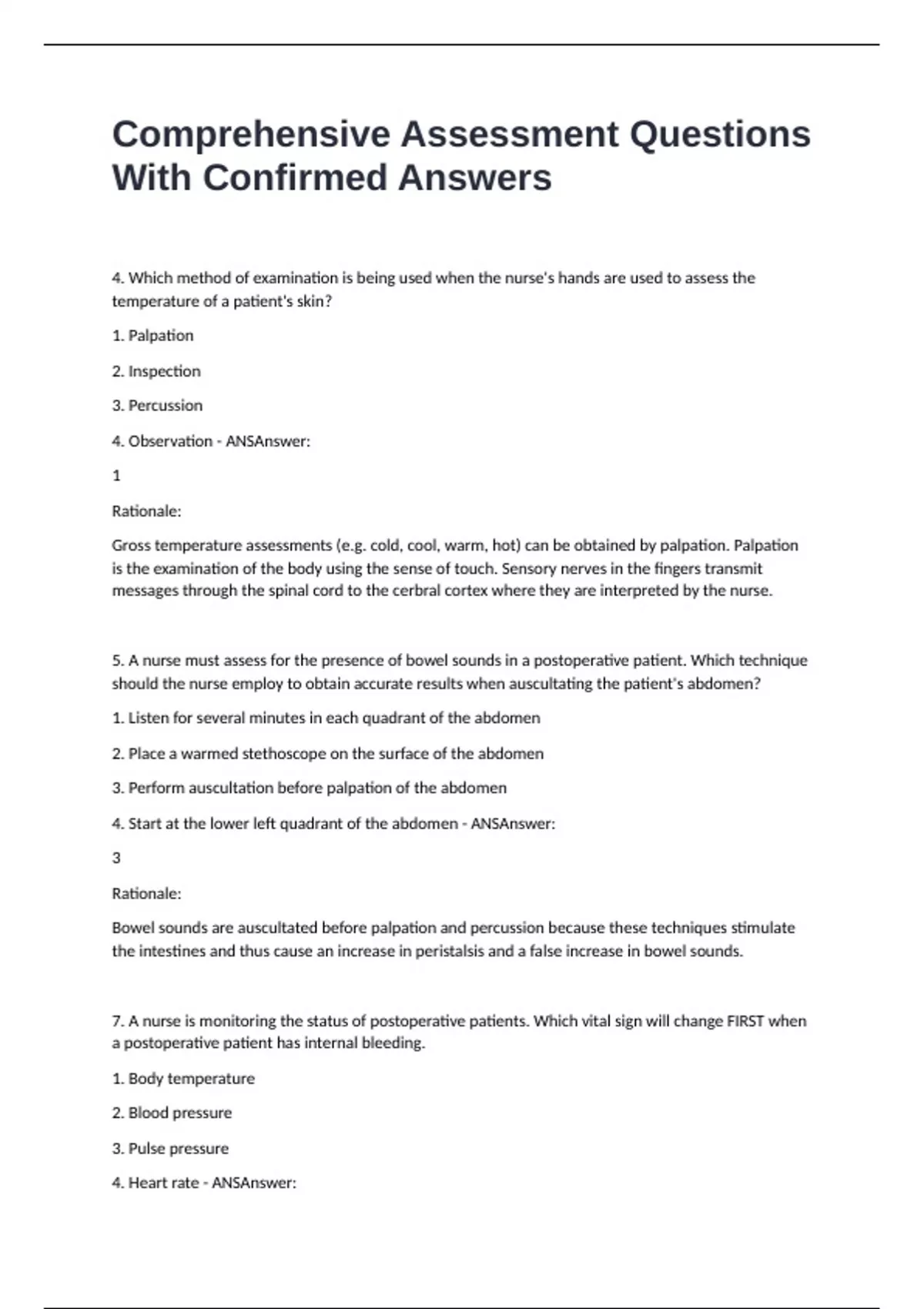 Comprehensive Assessment Questions With Confirmed Answers ...