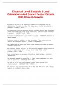 Electrical Level 3 Module 1 Load Calculations And Branch Feeder Circuits With Correct Answers